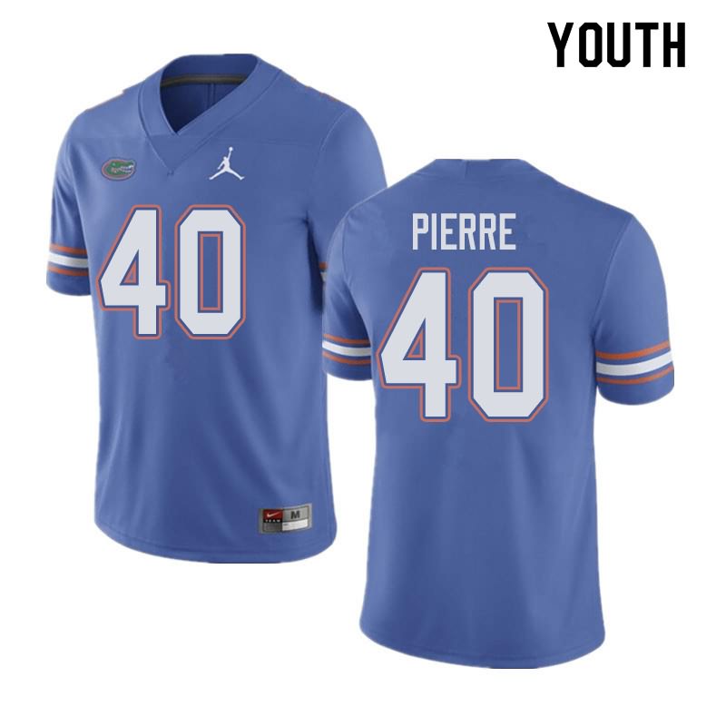 Youth NCAA Florida Gators Jesiah Pierre #40 Stitched Authentic Jordan Brand Blue College Football Jersey JTH8665QA